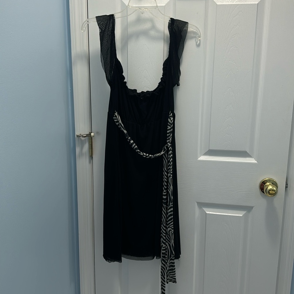 Sweet Pea Black dress with zebra design belt